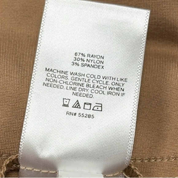 Express Columnist Ponte Knit High Rise Pull-On Trouser Ankle Pant Career Tan XL - Picture 10 of 10